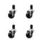 Service Caster 3'' SS Hard Rubber Wheel Swivel 1-5/8'' Expanding Stem Caster Set, 4PK SCC-SSEX20S314-HRS-158-4 - alternate 1